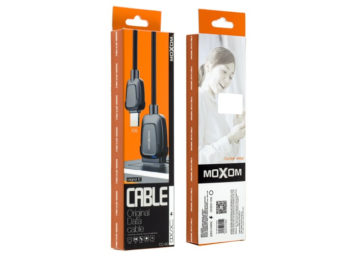 Кабель USB Moxom CC-60 lightning 2.4A черный