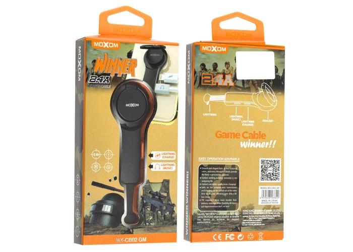 Кабель USB Moxom MX-CB02 lightning 2.4A черный