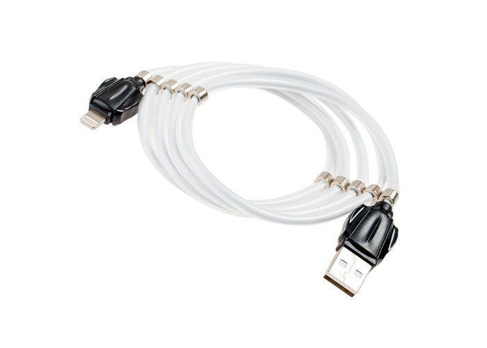Кабель USB Moxom MX-CB46 lightning magnetic 2.4A 1m белый