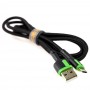 Кабель USB Moxom MX-CB52 microUSB 2.4A 1m черный / зеленый