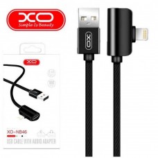 Кабель USB XO NB46 2in1 Lightning + iPhone Earphone (1.0m) черный