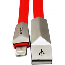 Кабель для iPhone 5/6 Hoco X4 Zinc Alloy Rhombic Lightning cable (1.2 m) красный