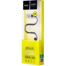 Кабель для iPhone 5/6 Hoco Zinc Alloy Metal Lightning cable 1m U8 серый