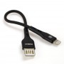 Кабель USB Moxom MX-CB07 lightning 2.4A 0.2m черный