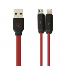 Кабель USB Remax Binary Micro+lighting красный