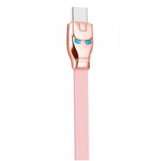 Кабель USB Hoco U14 Iron Man microUSB 1.2 m розовый