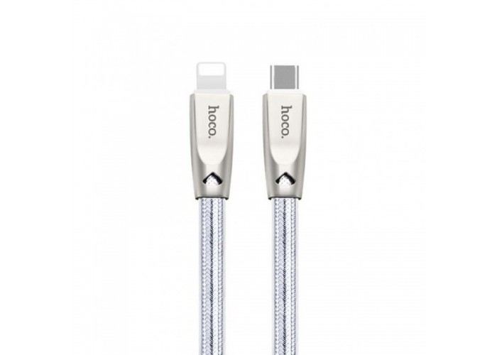 Кабель USB Hoco U9 Quick Charging Lightning to Type-C (1.2m) серебристый