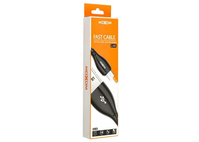Кабель USB Moxom CC-64 microUSB 2.4A черный