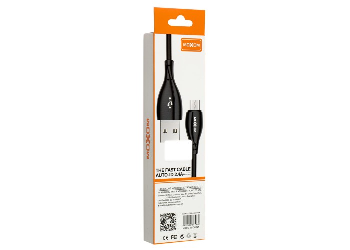 Кабель USB Moxom CC-64 microUSB 2.4A черный