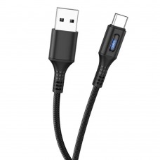 Кабель USB Hoco U79 Type-C Admirable Smart Power Off 3A 1.2m черный