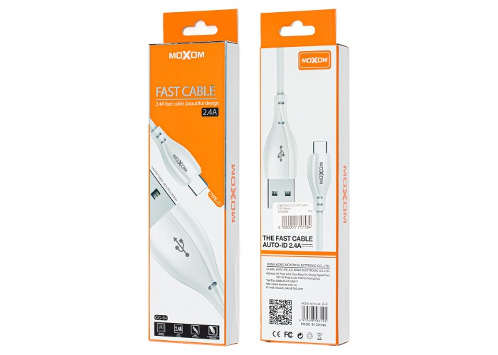Кабель USB Moxom CC-64 Type-C 2.4A белый