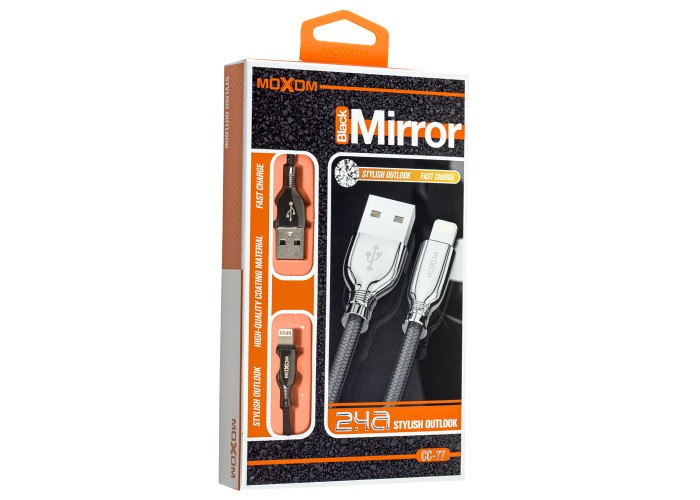 Кабель USB Moxom CC-77 lightning 2.4A черный