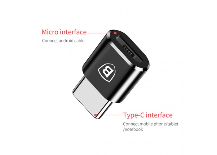 Переходник Baseus Type-C to microUSB черный CAMOTG-01