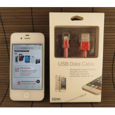 Data-cable USB HC iPhone 5 Красный (IOS7) коробка