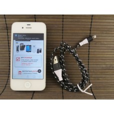 Data-cable USB PC-709 iPhone 5 Black (оплетка)