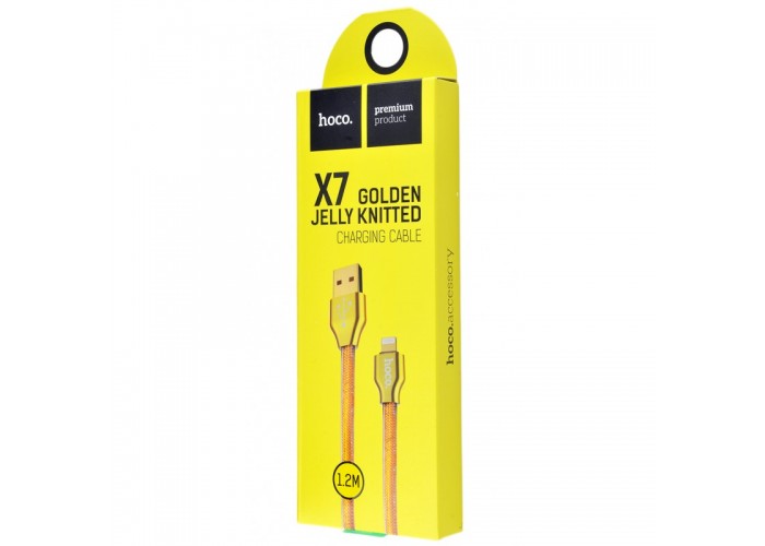 Кабель Hoco X7 Golden Jelly lightning (1.2m) золотой