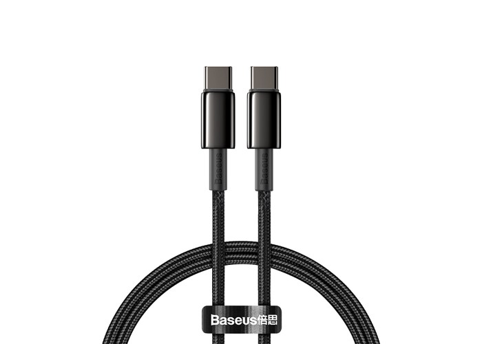 Кабель USB Baseus Tungsten Gold Fast Type-С to Type-С 100W 1m черный