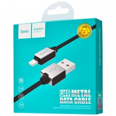 Кабель USB Hoco U49 Refined Steel lightning 2.4A (1.2 m) черный