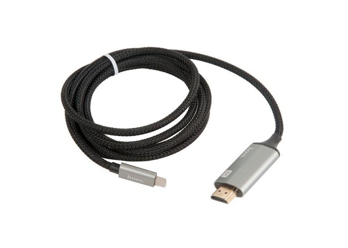 Кабель USB Hoco UA13 Type-C to HDMI 1.8m серый