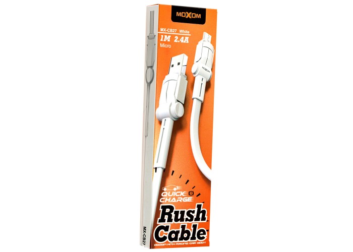 Кабель USB Moxom MX-CB27 microUSB 2.4A 1m белый