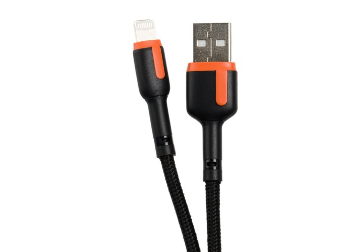 Кабель USB Moxom MX-CB52 lightning 2.4A 1m черный / оранжевый