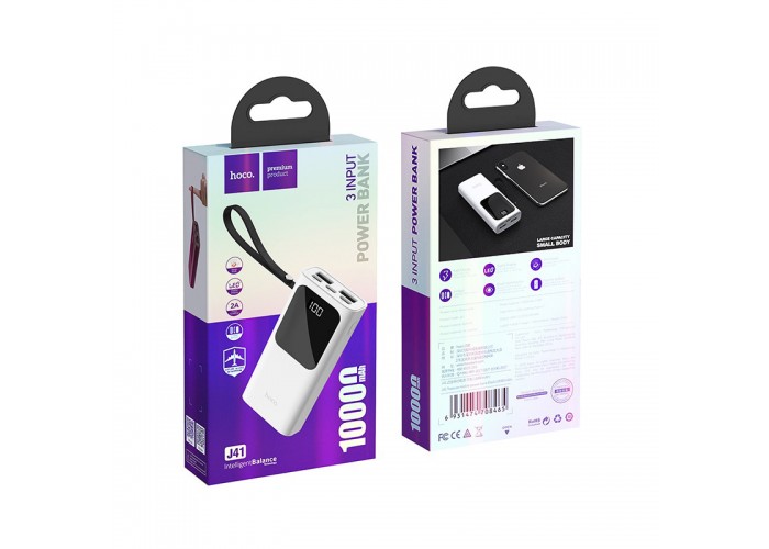 Внешний аккумулятор PowerBank Hoco J41 Treasure Mobile 10000 mAh white
