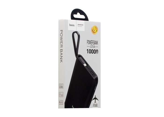 Внешний аккумулятор power bank Hoco J25A With Cable Micro 10000 mAh black