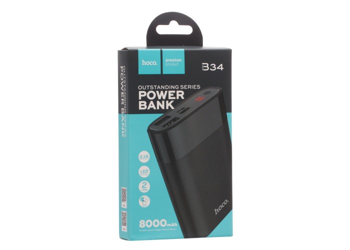 Внешний аккумулятор PowerBank Hoco B34 Outstan 8000 mAh black