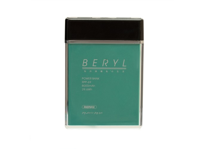 Внешний аккумулятор PowerBank Remax RPP-69 Beryl 8000 mAh green