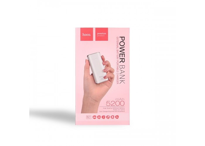 Внешний аккумулятор power bank Hoco B21 5200 mAh white