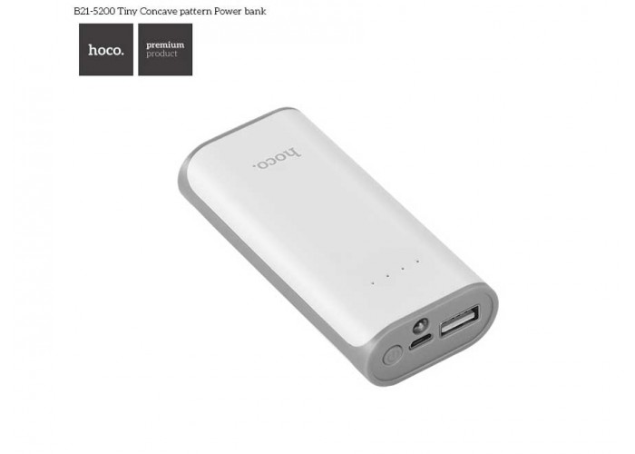 Внешний аккумулятор power bank Hoco B21 5200 mAh white