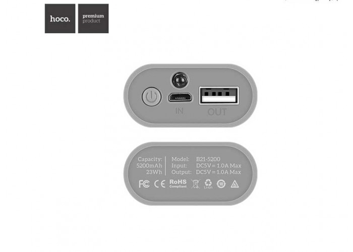 Внешний аккумулятор power bank Hoco B21 5200 mAh white