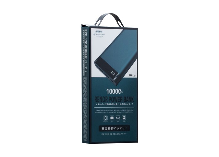 Внешний аккумулятор power bank Remax RPP-120 Renor 10000 mAh dark gray