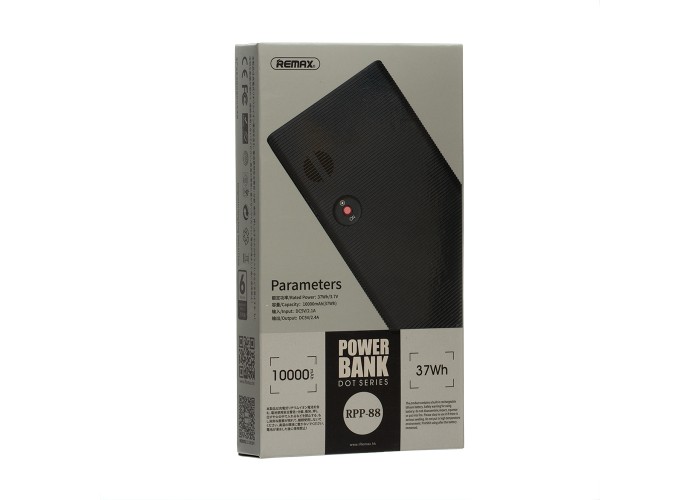 Внешний аккумулятор power bank Remax RPP-88 10000 mAh black