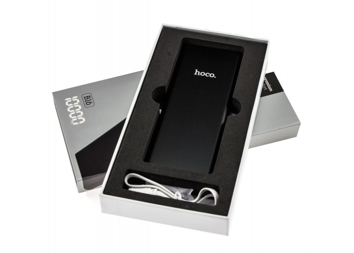 Внешний аккумулятор power bank Hoco B16 Metal Surface 10000 mAh black