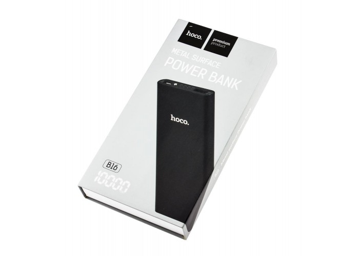 Внешний аккумулятор power bank Hoco B16 Metal Surface 10000 mAh black