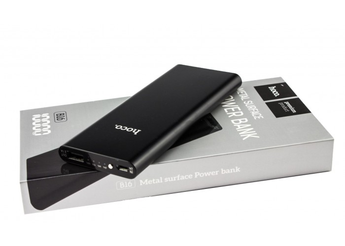 Внешний аккумулятор power bank Hoco B16 Metal Surface 10000 mAh black
