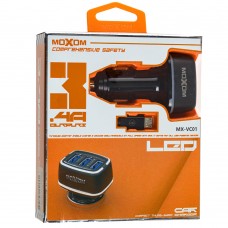 Автомобильное зарядное устройство Moxom MX-VC01 microUSB 3USB/3,4A черный