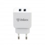 Сетевое зарядное устройство Inkax CD-01 microUSB 2.1A 2USB 2in1 белый