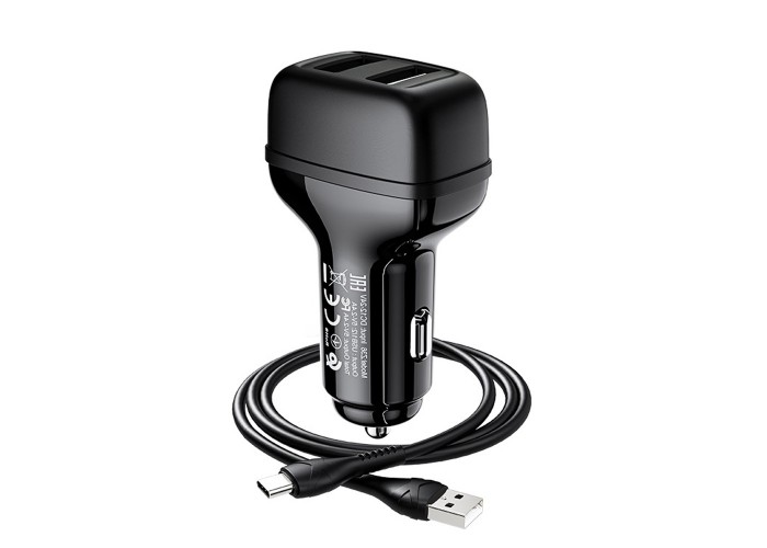 Автомобильное зарядное устройство Hoco Z36 Type-C Leader 2.4A 2USB черный