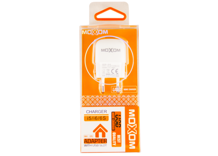 Сетевое зарядное устройство Moxom KH-05 lightning USB/1A белый