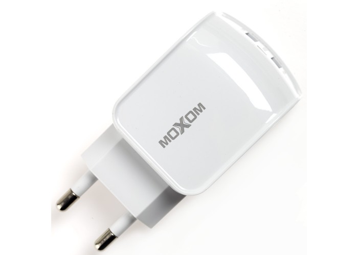 Сетевое зарядное устройство Moxom KH-25 lightning 2USB/2.4A белый