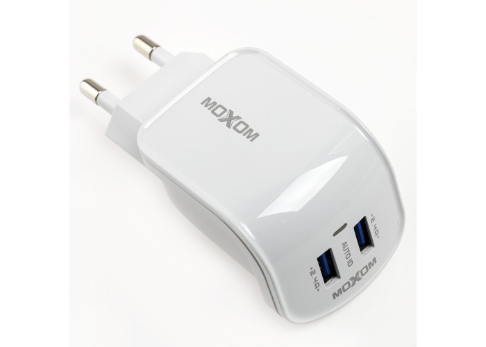 Сетевое зарядное устройство Moxom KH-25 lightning 2USB/2.4A белый