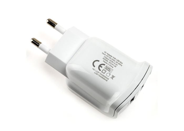 Сетевое зарядное устройство Moxom KH-25 lightning 2USB/2.4A белый