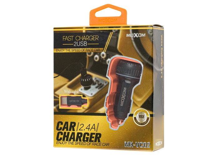 Автомобильное зарядное устройство Moxom MX-VC02 Type-C 2USB/2,4A черный