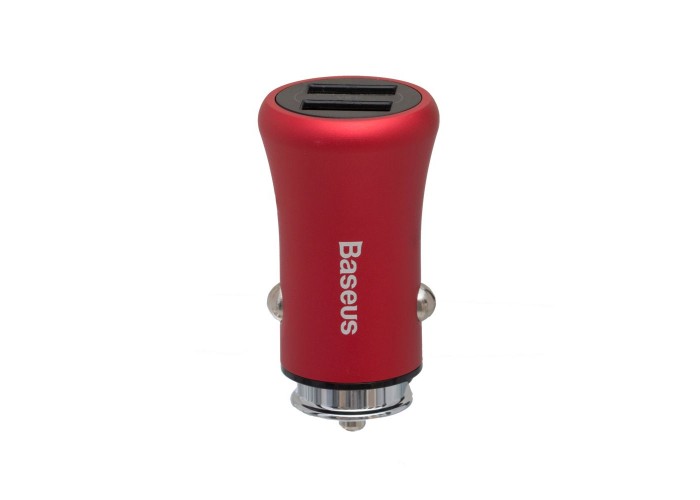 Автомобильное ЗУ адаптер Baseus Gentleman 2USB 4.8A красный