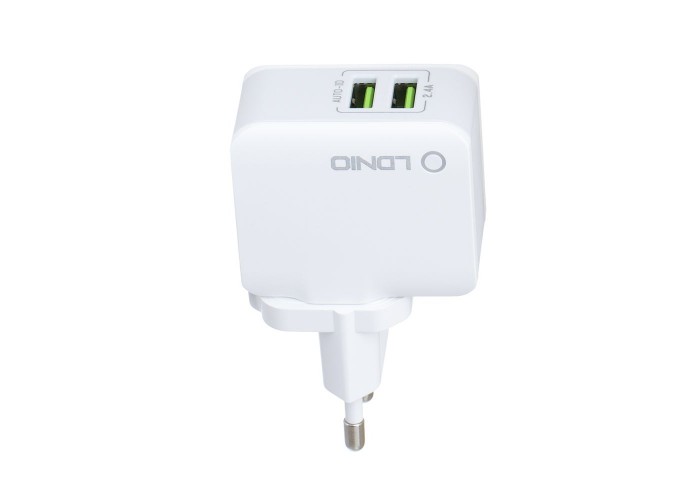 Сетевое зарядное устройство LDNIO DL-A2203 2.4A 2USB microUSB 2in1 белый