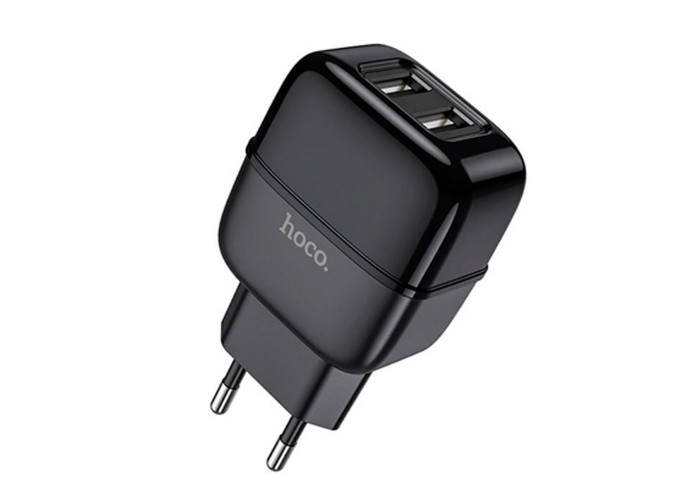 Сетевое зарядное устройство Hoco C77A microUSB 2.4A 2USB черный