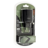 Сетевое зарядное устройство Moxom MX-HC30 lightning 2USB/2.4A Auto-ID черный