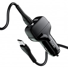 Автомобильное зарядное устройство Hoco Z36 microUSB Leader 2.4A 2USB черный